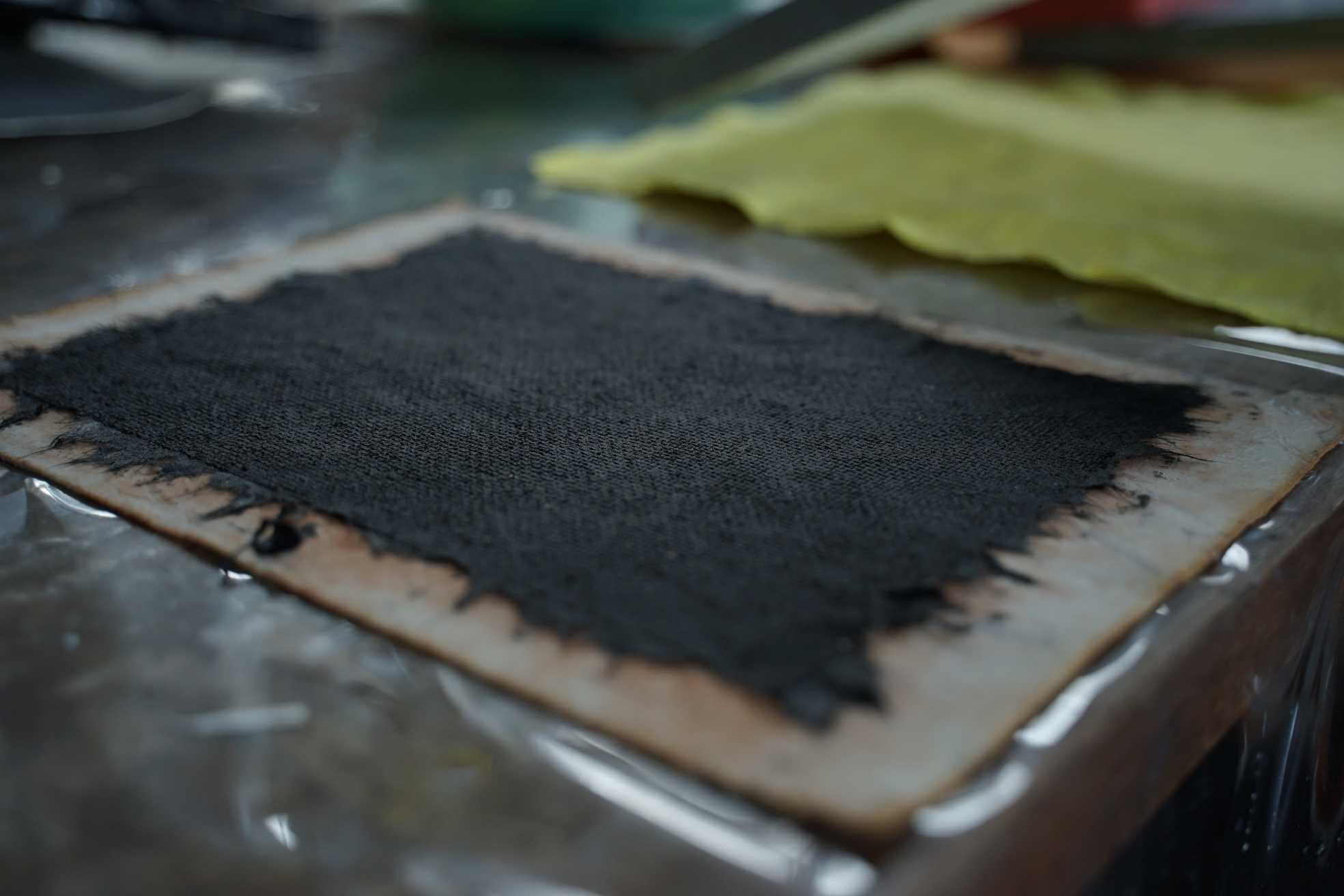 texture of activated charcoal paper before dry